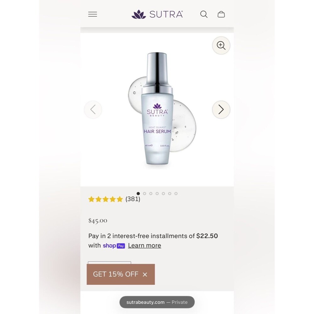 Briogeo Farewell Frizz Heat Protectant + SB2 by SUTRA Rejuvenating Hair Serum - Picture 4 of 4